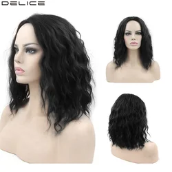 DELICE Women's Golden Brown Curly Wig High Temperature Fiber Synthetic Hair Party Cosplay Short Wigs DELICE Women's Golden Brown Curly Wig High Temperature Fiber Synthetic Hair Party Cosplay Short Wigs