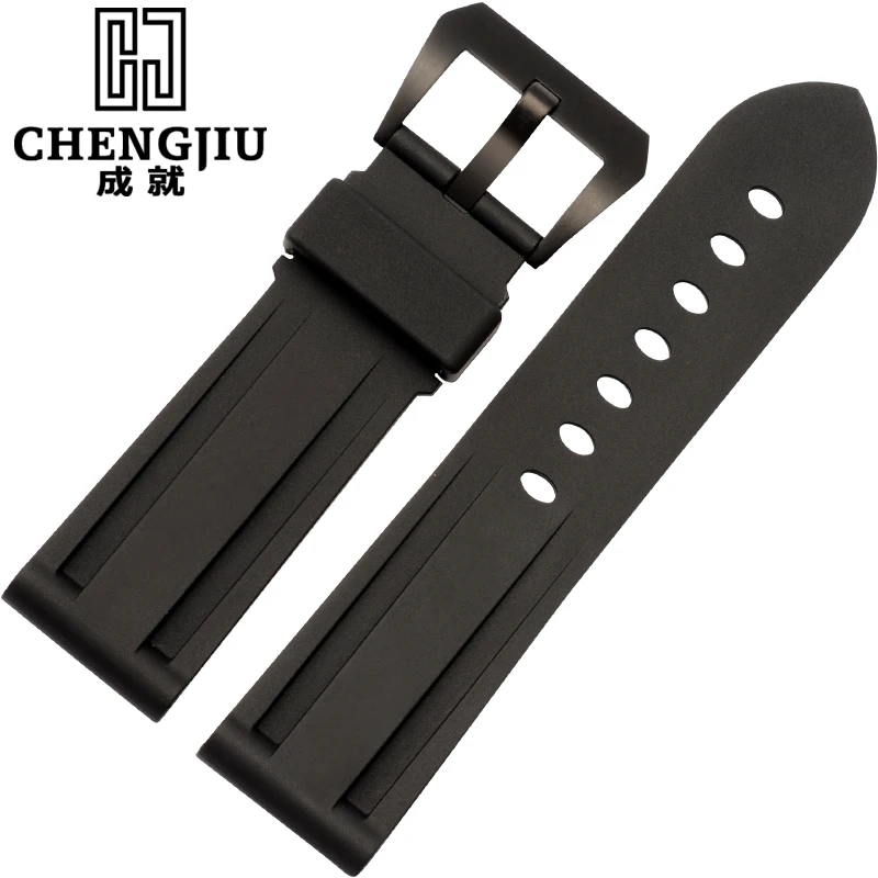 Men's Rubber Watch Band For Panerai Athletic Tang Buckle Male Watch