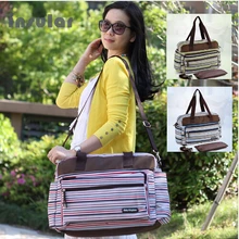 Mulitcolored полосой Материнство мамы материнская сумка для подгузников многофункциональная коляска сумка через плечо; сумка Детские Пеленки сумка