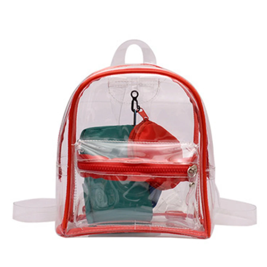 

Korean Style Clear Mini Backpack Women Cute Pvc Jelly Bags Fashion Small Bookbags For Teen Girl Cute Transparent Schoolbag Purse