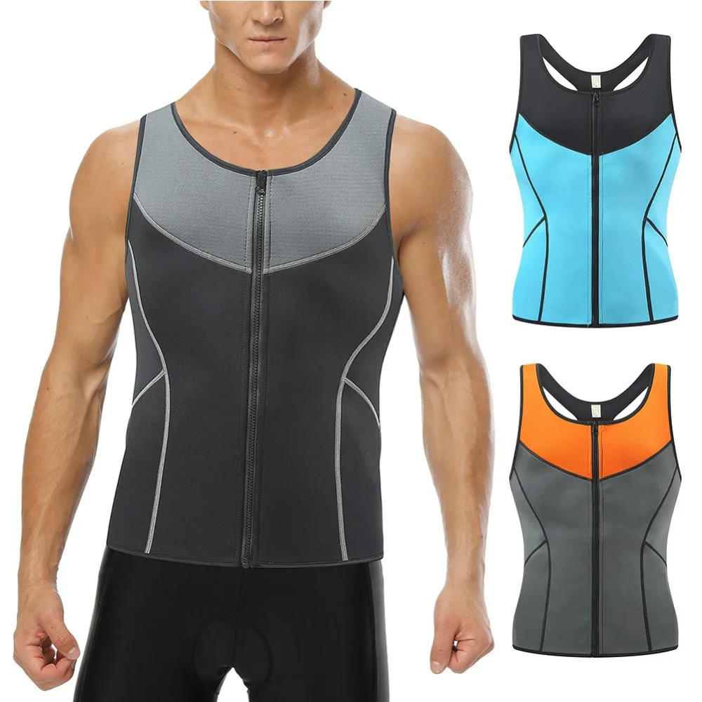 

FeelinGirl Men Sauna Suit Body Sweat Vest Neoprene Shaper Waist Tranier Shapewear Modeling Belt Weight Loss Slimming Vest