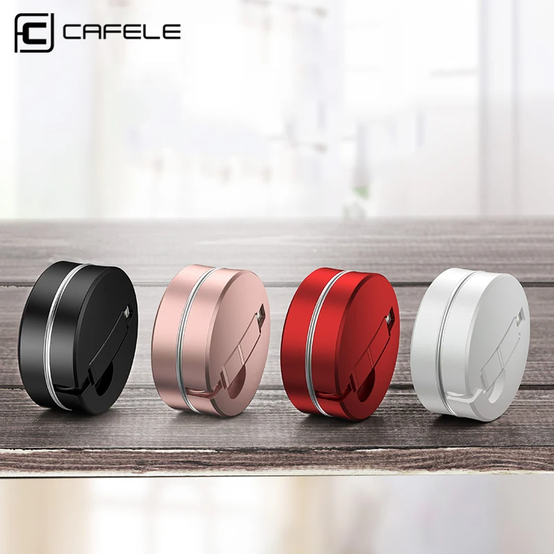 

CAFELE USB Charging Cable for iphone 8 Pin Micro USB Cable for Samsung Huawei Xiaomi Phones 2 in 1 Retractable Mini Cute Cable