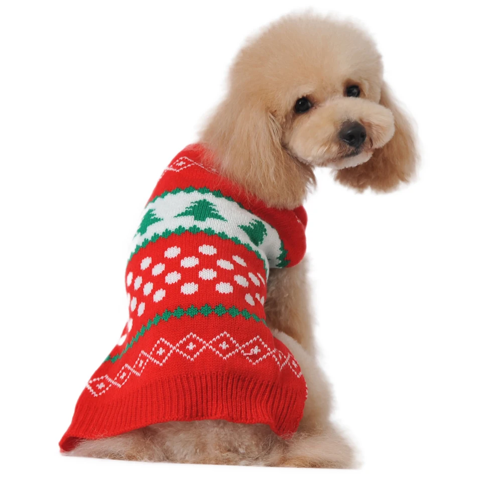 Cute Small Dog Sweater Christmas Chihuahua Puppy Wear Red Pet Winter Clothing for Dogs | Дом и сад