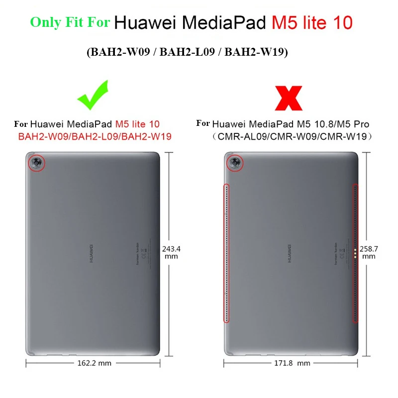 Чехол для Huawei MediaPad M5 lite 10 чехол подставка из искусственной кожи mediapad m5 BAH2 W19/L09/W09 +