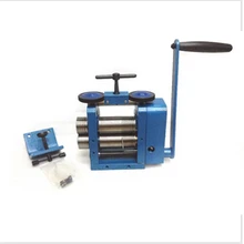 Синяя прокатная мельница(4 ролика), ручная прокатная мельница, Золотая Серебряная листовая проволока прокатного станка ручной ролик