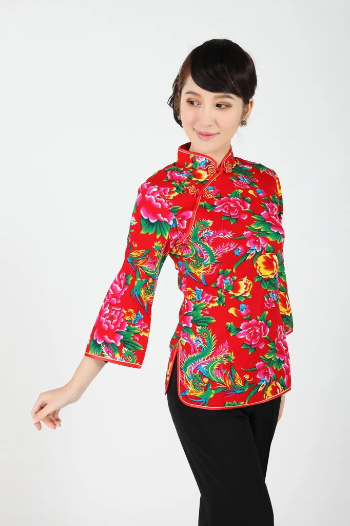 Китайские традиционные Топы Для женщин льняная блузка летняя футболка плюс Размеры S-4XL