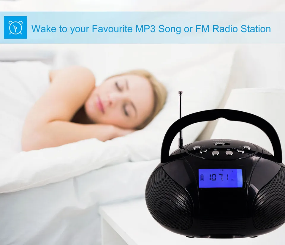 August SE20 Bluetooth Speaker with MP3 Alarm System