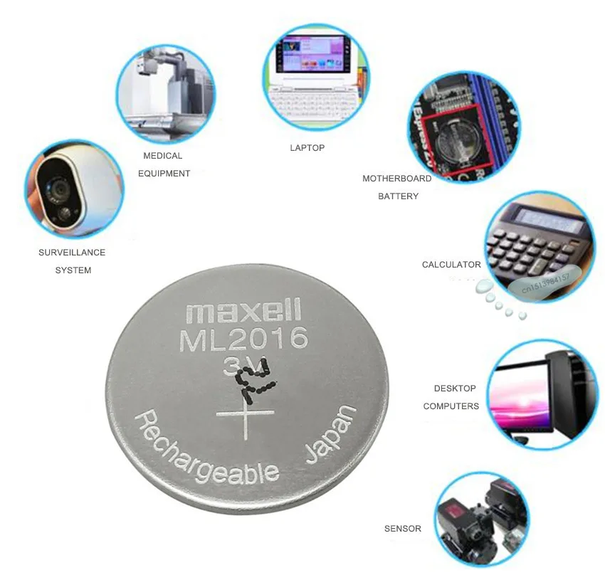 1 шт. Maxell ML2016 ML 3v литий-ионная аккумуляторная кнопка для монет CMOS аккумулятор RTC батареи