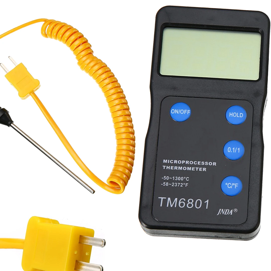 New K Type Pyrometer Portable Digital Display High Temperature Thermometer Test Tool with Probe