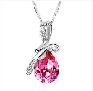 Hot Sell Top Class Fashion Heart Power Necklaces Crystal Jewelry New Girls Women Jewelry