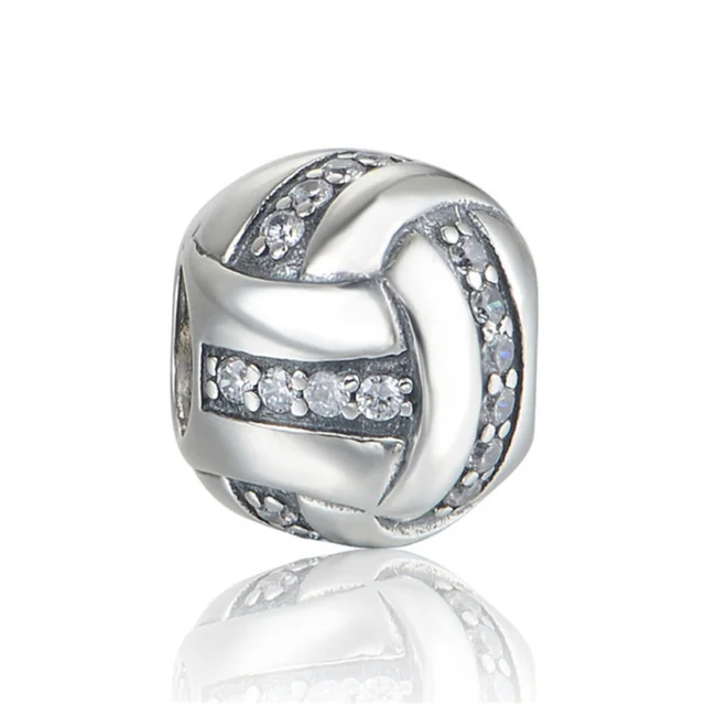 2018 New Original 925 Sterling Silver Beads volleyball Sport Charm Bead