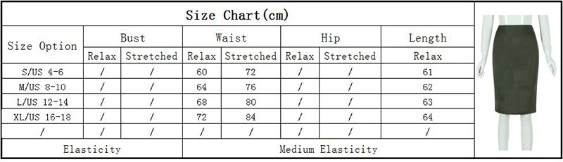 Womens Skirt Size Chart