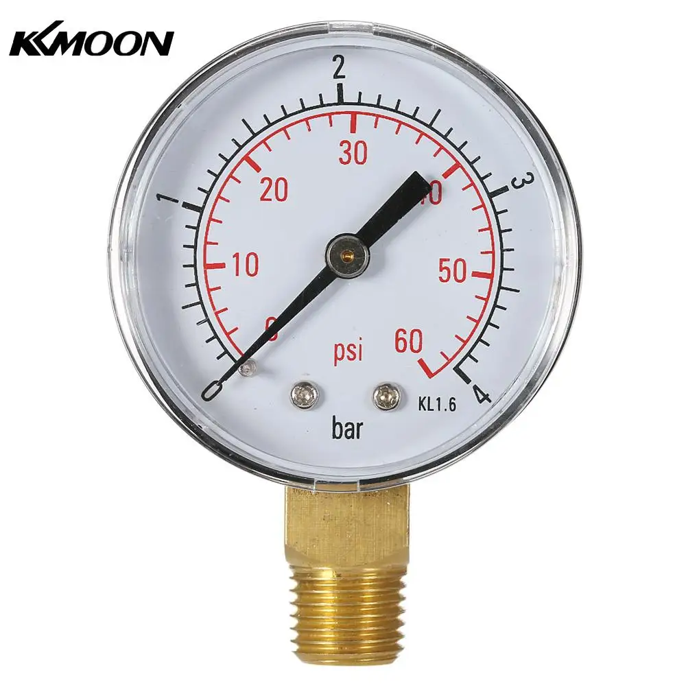 

50mm manometer Pool Filter Water Pressure Dial Hydraulic Pressure Gauge manometre pression 1/4" BSPT Thread 0~60psi 0~4bar