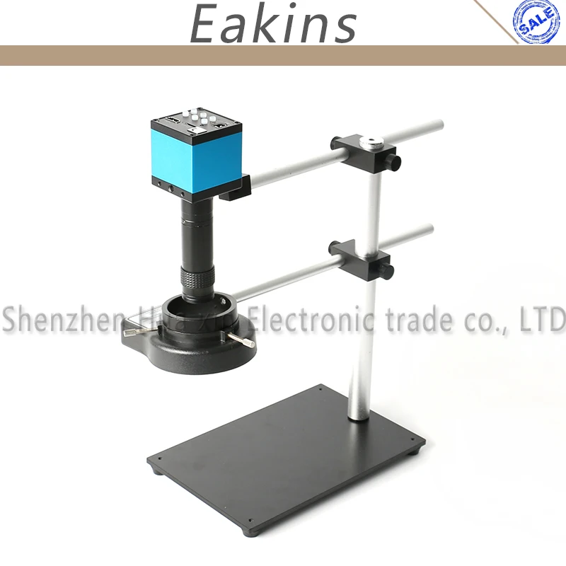 

20MP Industry USB HDMI Video Microscope Camera Adjustable Dual Rotatable Boom Stand Holder+144 LED Light+1X-100X C-mount Lens