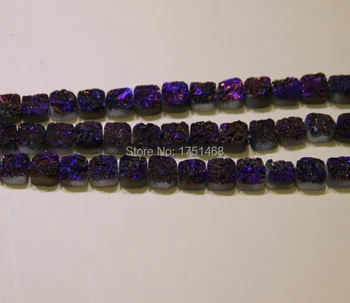 

Statement for Women Purple Rose Titanium Druzy Stone Coin Beads Pendants Drusy Necklace Quartz Flat Round Beads Jewelry Making