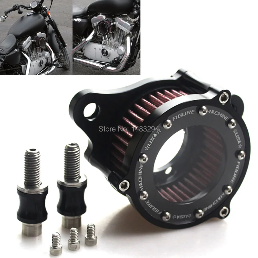 

Aluminum Alloy Aluminum Rough Crafts Air Cleaner + Intake Filter System Fits For Harley Sportster XL1200 XL883 2004-2018