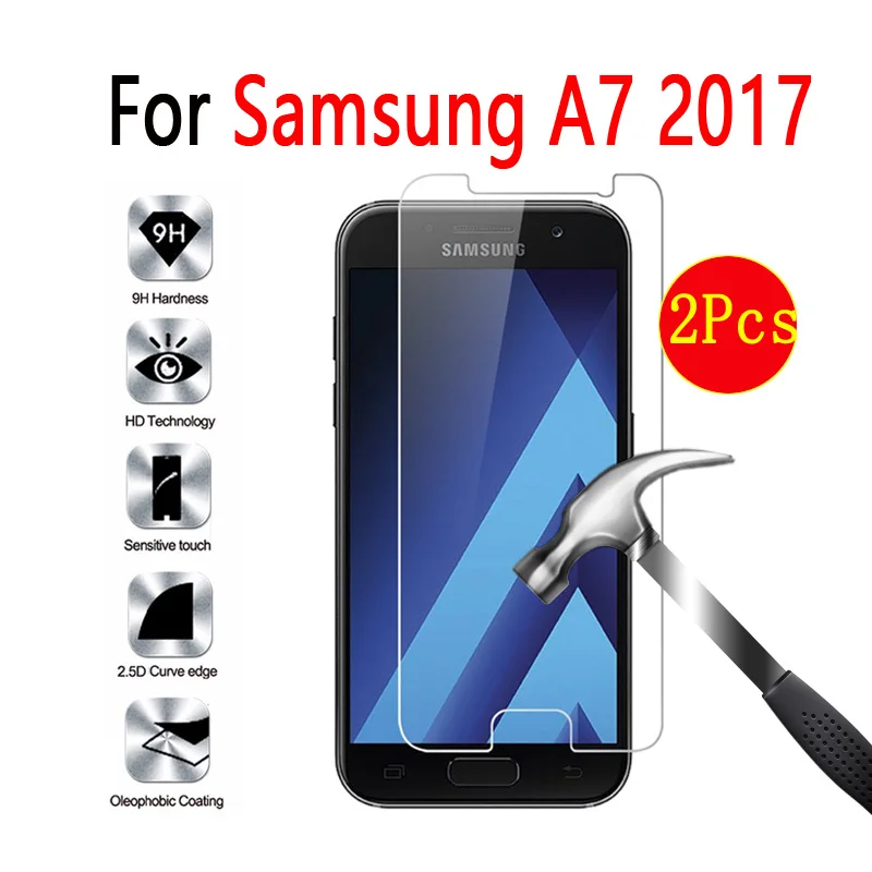 2 шт закаленное стекло для Samsung Galaxy A3 A5 A7 2017 Защитная пленка экрана на A 3 5 7 A320 A3200 A520F
