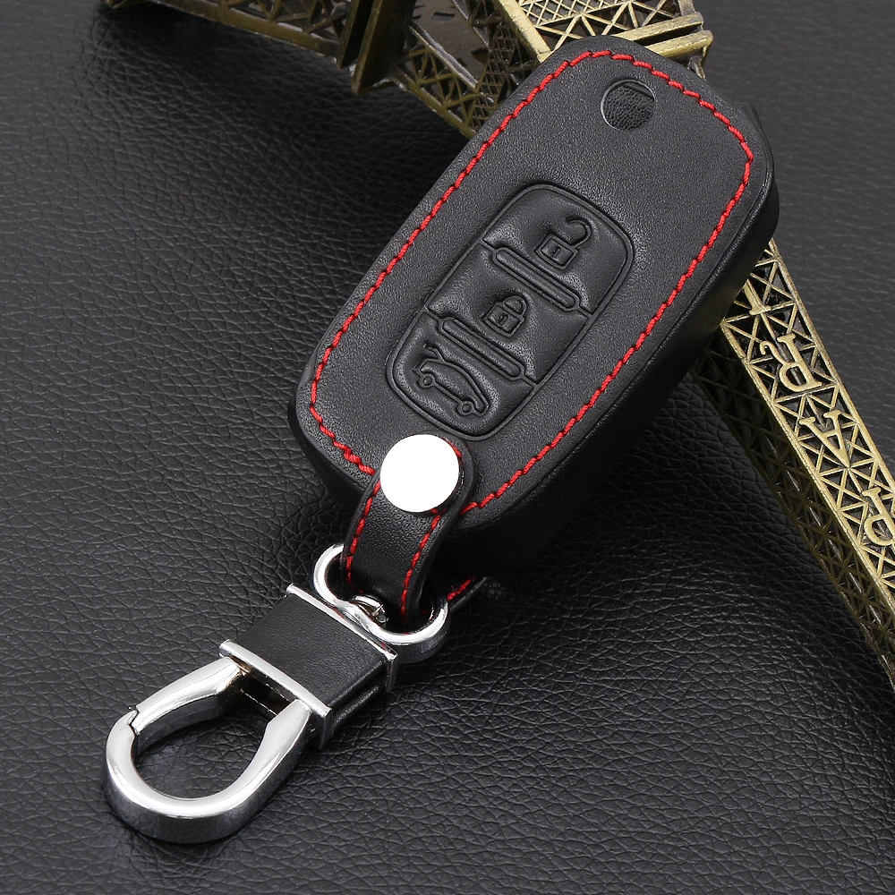 

Flip key Genuine Leather Case for Renault Dacia LADA Sedan Largus Kalina Granta Vesta X-Ray XRay Remote Fob Cover Protect Set