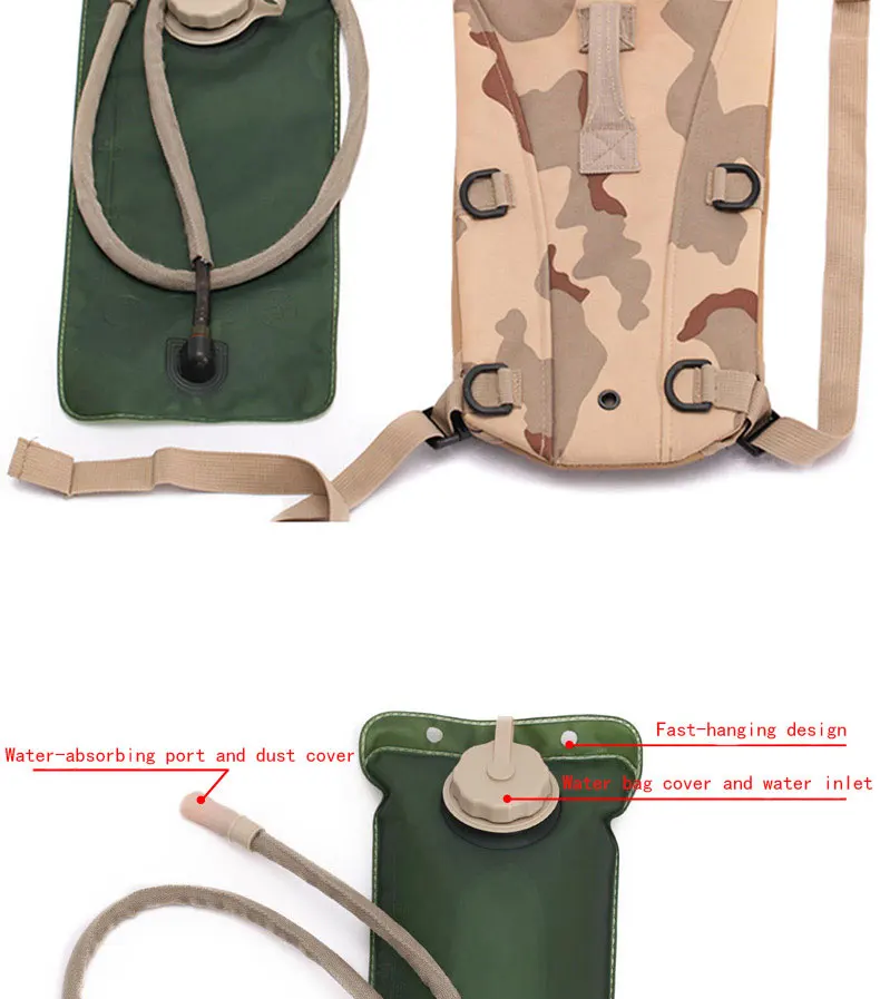 Dobrável ao ar Bolsa de Água de Hidratação Militar para Camping Livre Tático Mochila Escalada Correndo Esportes Pacote Bexiga Balão Soft 2l 16 2L dobrável Ao Ar Livre Saco De