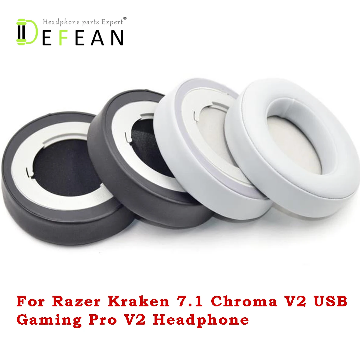

Defean Replacement Earpads Foam Ear Pads Cushions For Razer Kraken 7.1 Chroma V2 USB Gaming Pro V2 Headphone