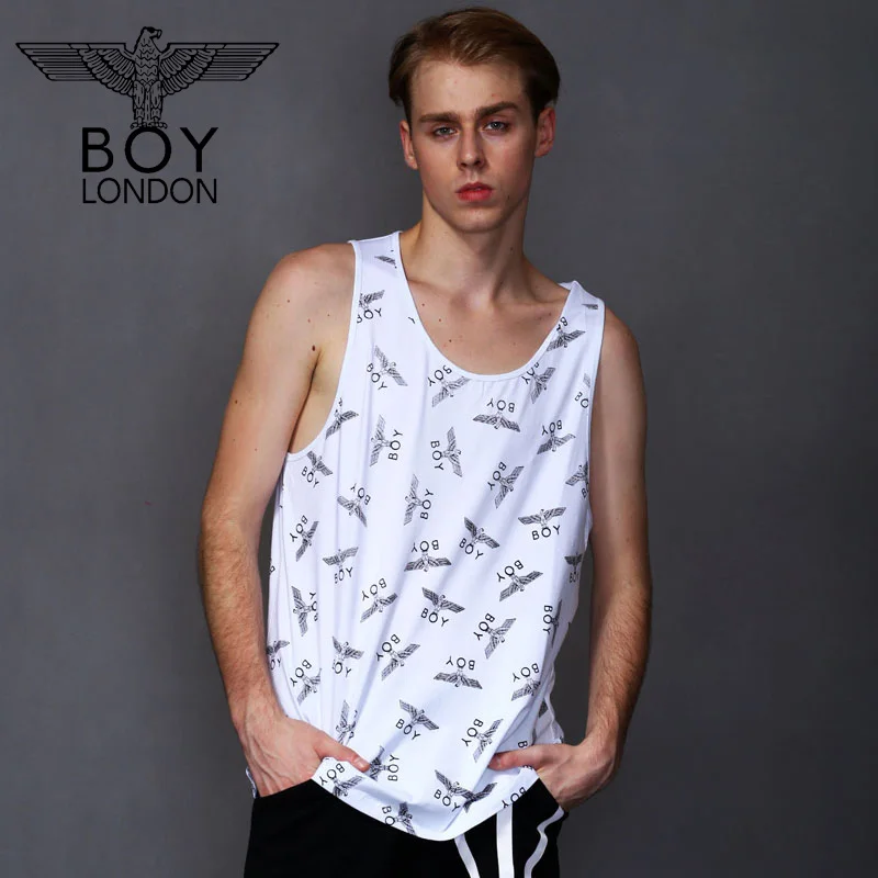 BOY LONDON 2017 Tank Tops For Male Brand Cotton Print Vest Mens Round