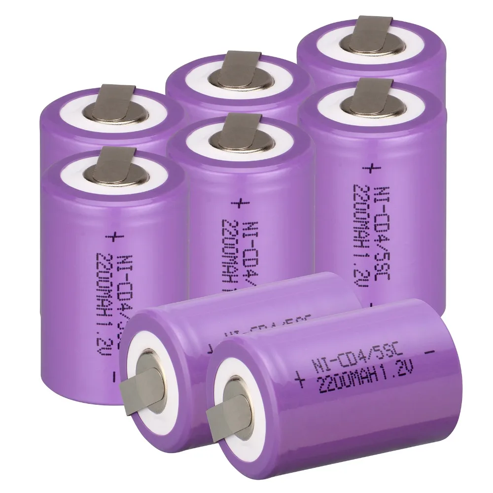 8 шт Anmas power 1,2 V 4/5 SC Sub C 2200mAh Ni-CD nicd Sub C аккумуляторные батареи разных цветов