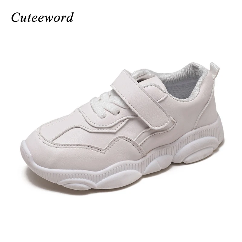 2019 New Girls Shoes School Sneakers Fashion Leather Sports Shoes Spring Autumn Children Sneakers for Boys Shoes White Black