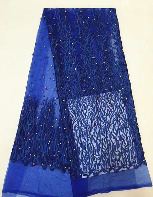 DP136-Pure-color-beaded-African-net-lace-fabric-for-wedding-dress-free-shipping
