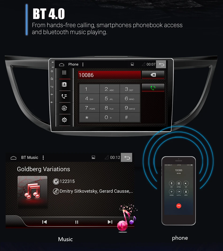 Cheap Eunavi 4G+32G Android 9.0 4G Car Radio Multimedia Audio Player Navigation GPS 2Din For Honda CRV 2012 2013 2014 2015 2016 PX6 12