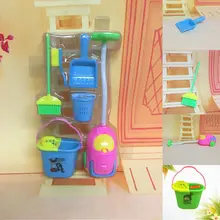 6Pcs Toys Baby Home Furniture Furnishing Cleaning Cleaner Toy For Barbie Doll Gifts
