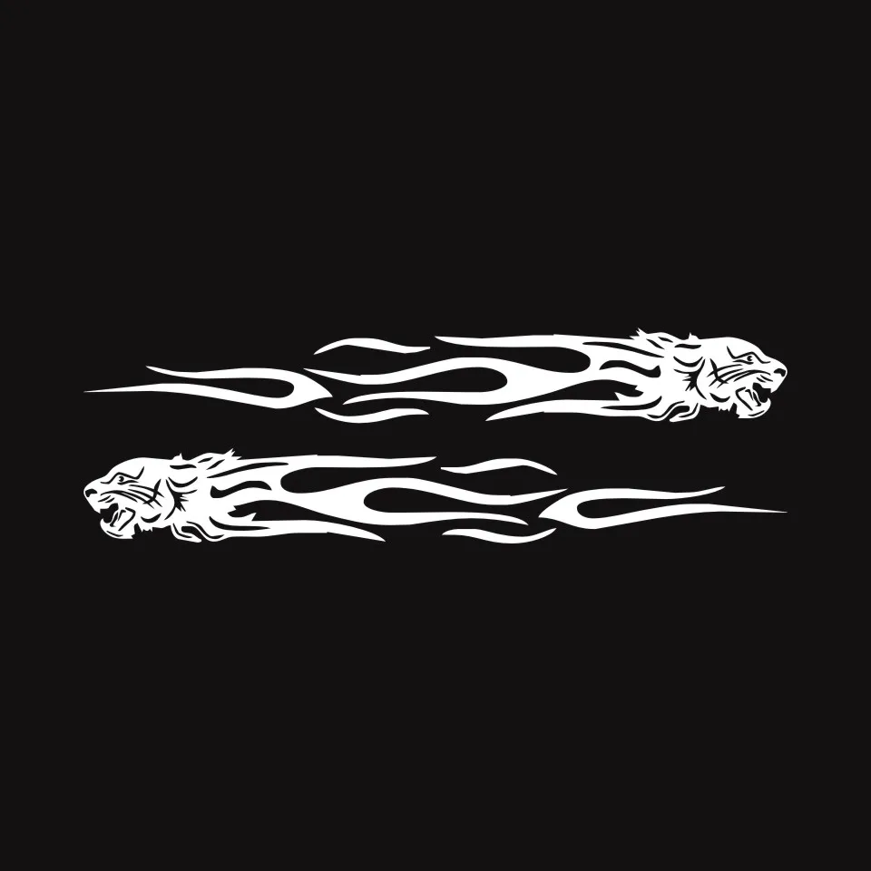 Cunymagos 2x Stylish Tiger Flame Sticker Vinyl Decal Creative Car Stickers Car Styling Decals Fashion Creative Car Body Sticker 223CM (15)