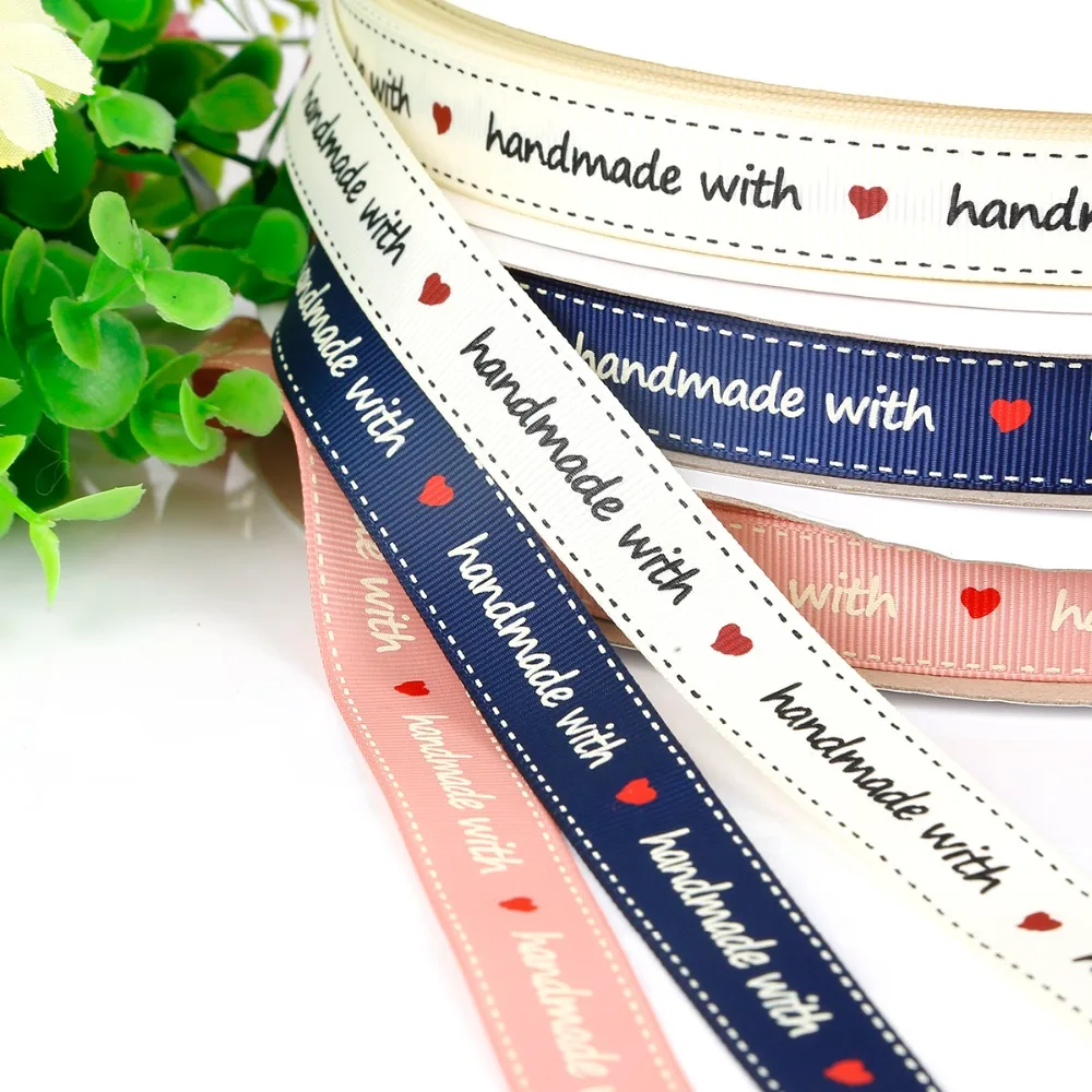 

16mm 5Yards Silk Satin Ribbon Printed Handmade Design For Wedding DIY Crafts Gift Packing Belt Sewing Accessories