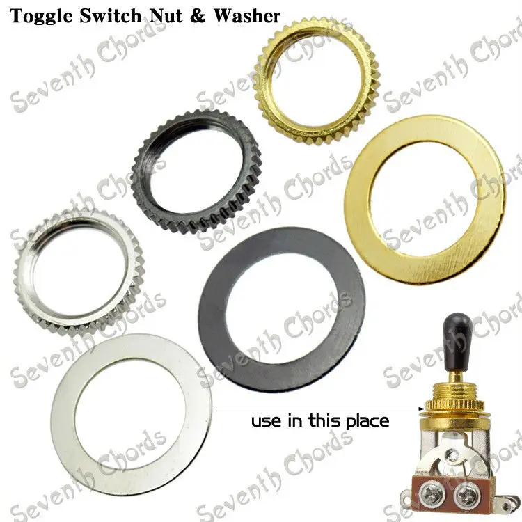 

3 Sets M12xP1.0 Toggle Switch Nut Washer Pickup Selector Switch Nut Gasket For Electric Guitar Silver & Black & Gold For Choose