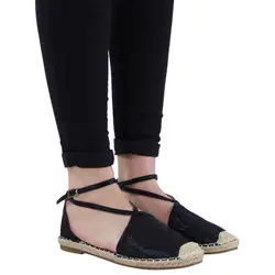 2019 г., летние женские босоножки с соломенным круглым носком на плоской подошве, повседневная обувь с блестками женские удобные сандалии в