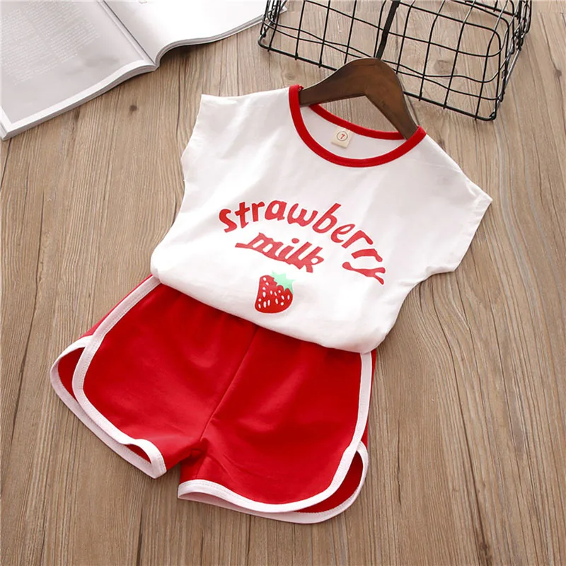 

Toddler Girls Clothes Summer Cute Sport Short Sleeves T-Shirt + Pant 2 Pcs Suits Baby Girl Casual Sport Clothes Sets