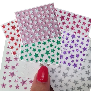 

1sheets Fashion 3d DIY Glitter Star Nail Art Shinning of Nail Stickers Decals Accessory Tools Nails Tips Toes Manicure TRNC132