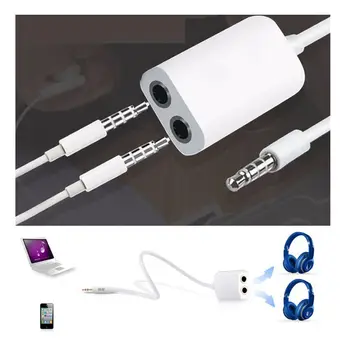 

1Pcs 3.5mm White Double Earphone Headphone Y Splitter Cable Cord Adapter Jack Plug Audio Cable Cellphone Accessories Dropship