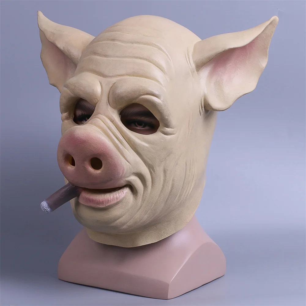 

Game H1Z1: King of the Killing Cigar Pig Cosplay Head Mask Full Latex Adult Unisex Halloween Party Fancy Dress Sphere