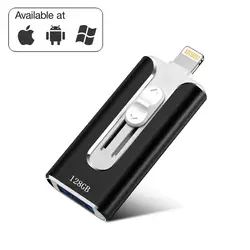 3 в 1 USB флеш-накопители для iPhone/Android 16 г 32 Гб 64 Гб 128 ГБ USB Stick портативный флэш-накопитель Usb 3,0 внешний флэш-накопитель