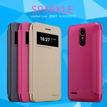 Leather Case for LG K10 2017 NILLKIN искра PU кожа откидная крышка смарт проснуться окно для lg k10 2017 (5.3 дюймов)