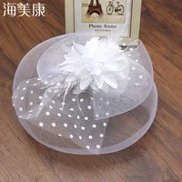 Haimeikang Lady Elegant Fascinator Hat Clips Women Hairpins Flower Hair Accessories Wedding Church Hat Cocktail Feather Headwear 1