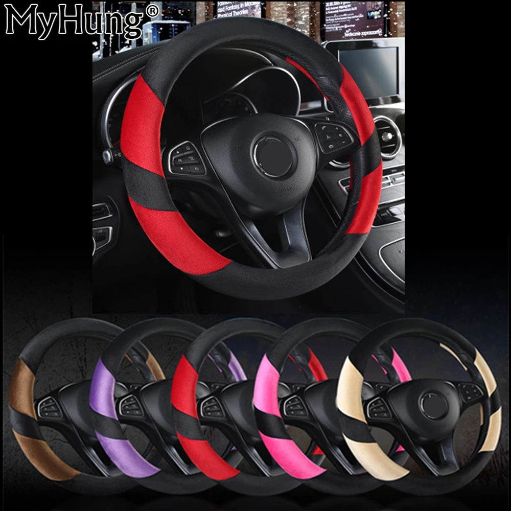High Quality Winter Steering Wheel Cover Heated Steering Wheel Cover Winter Plush Steering Covers 38CM Fit All Cars Car-Styling High Quality Winter Steering Wheel Cover Heated Steering Wheel Cover Winter Plush Steering Covers 38CM Fit All Cars Car-Styling