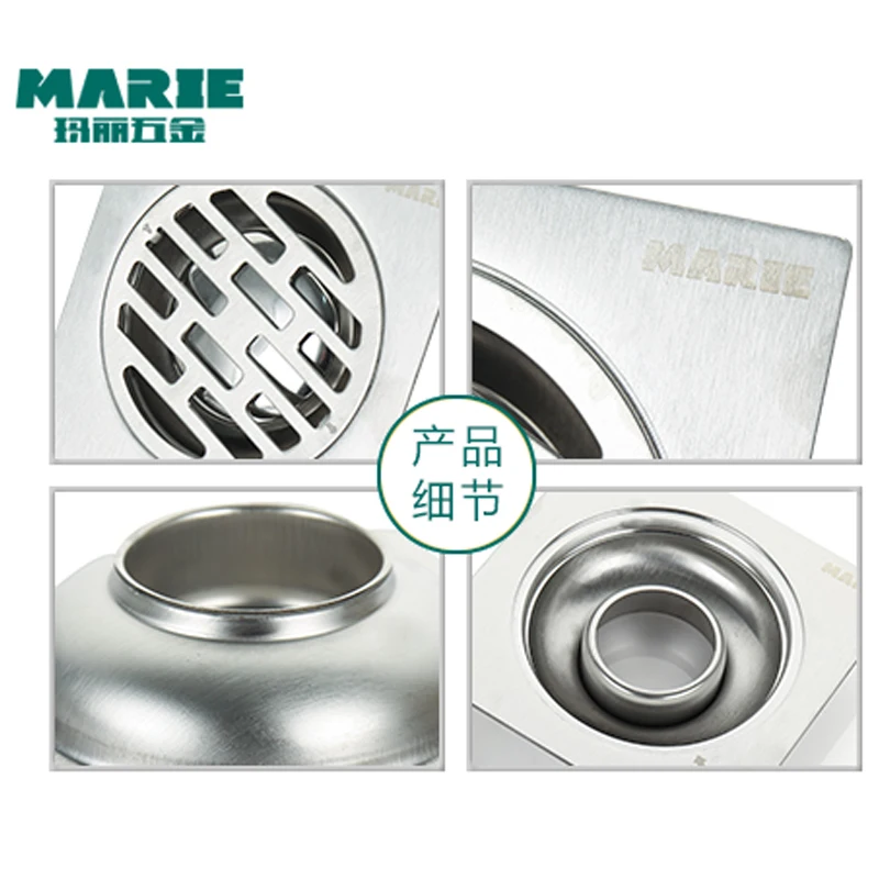 Floor Drain 201 Square Shower Drainer  Square Floor Waste Grates Bathroom Drains Drain Strainers