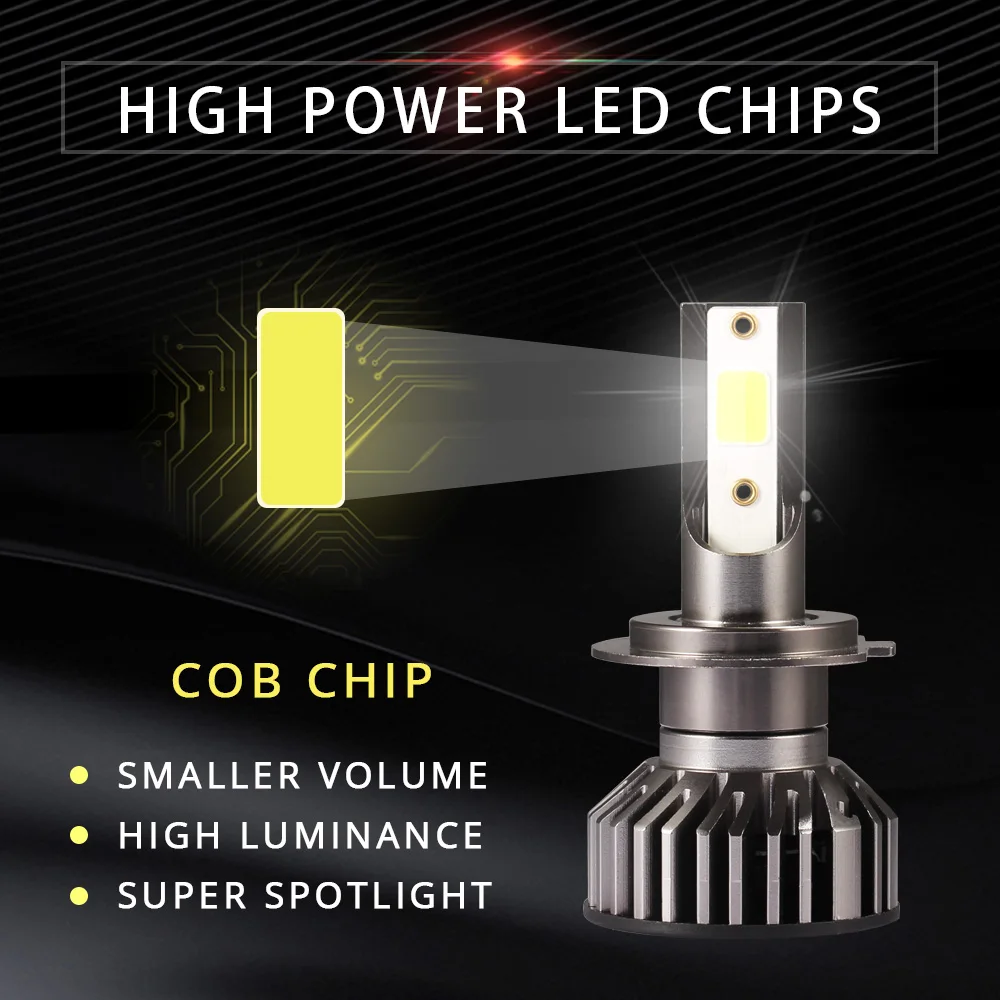 Автомобильная фара AILEO 9012 светодиодный H4 LED H7/H8/9005/H3/H16(JP)/H11/H1/H9/9006 72W 8000LM 8000K 12V