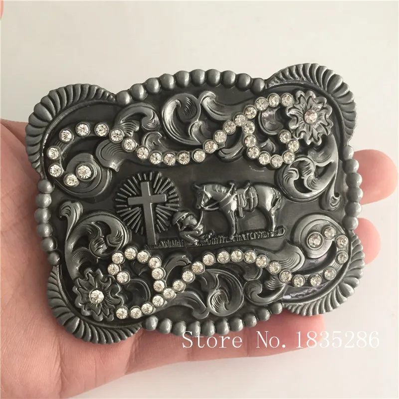 mens antique silver belt buckle Western Cowboy Belt Buckle With High quality Antique Silver Metal Buckles Fashion Men Women ...