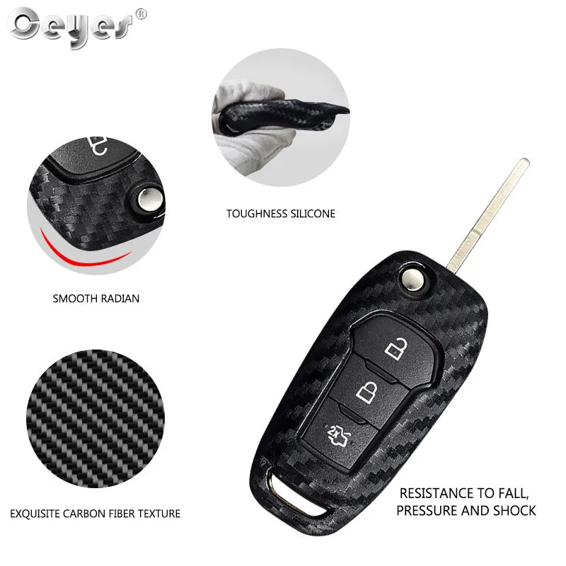 Carbon fiber key cover for FORD (2)