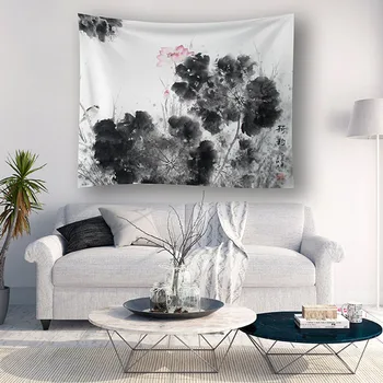 

Chinese Painting Home Furnishing Tapestry Wall Hanging Sandy Beach Picnic Throw Rug Blanket Camping Tent Travel Sleeping Pad