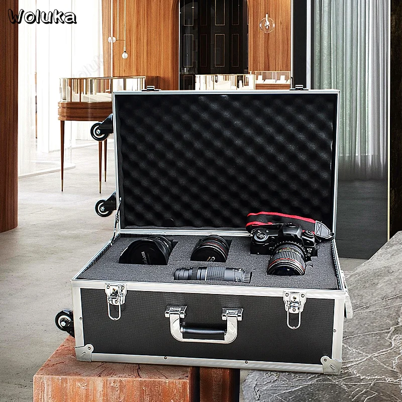 

Trolley case photographic equipment studio light stand flash storage box camera bag hand pull Box CD50 T11
