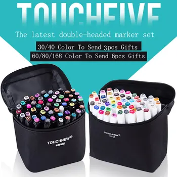 

TouchFIVE 30/40/60/80/168 Color Art Markers Set Dual Headed Artist Sketch Oily Alcohol based markers For Animation Marker pen