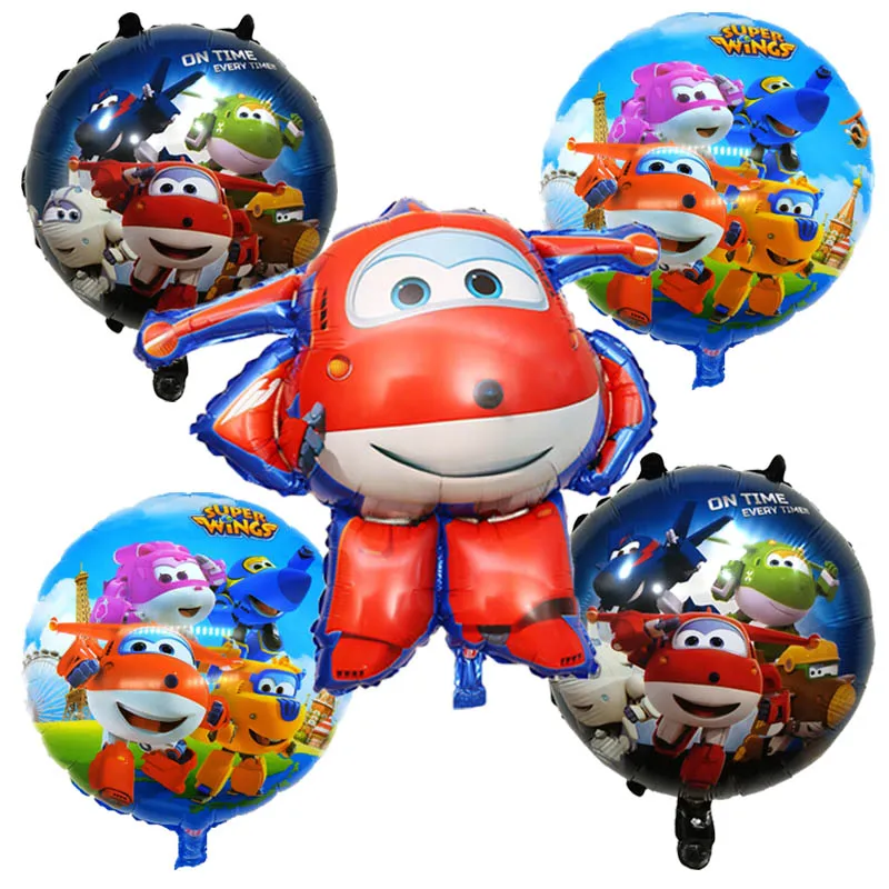 

4 Style 3D Super Wings Balloon Jett balloons 18 inch Super Wings toys Birthday Party Decorations kids toys Jett globos supplies